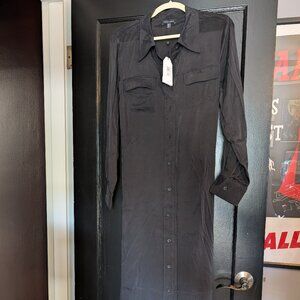 Universal Standard black cupro shirtdress